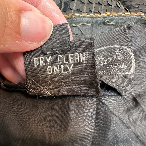 Vintage Jean For Joseph Le Bon 100% Silk Gold Black Sequined Blouse Size S - Picture 9 of 11